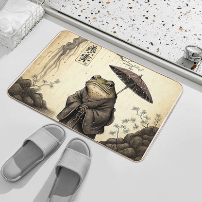 Rainy Day Frog  Repositionable Bath Mat