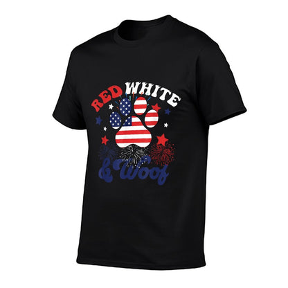 Red White And Woof Patriotic Dog Lover USA 4th Of July  Eco-friendly Material T-Shirt