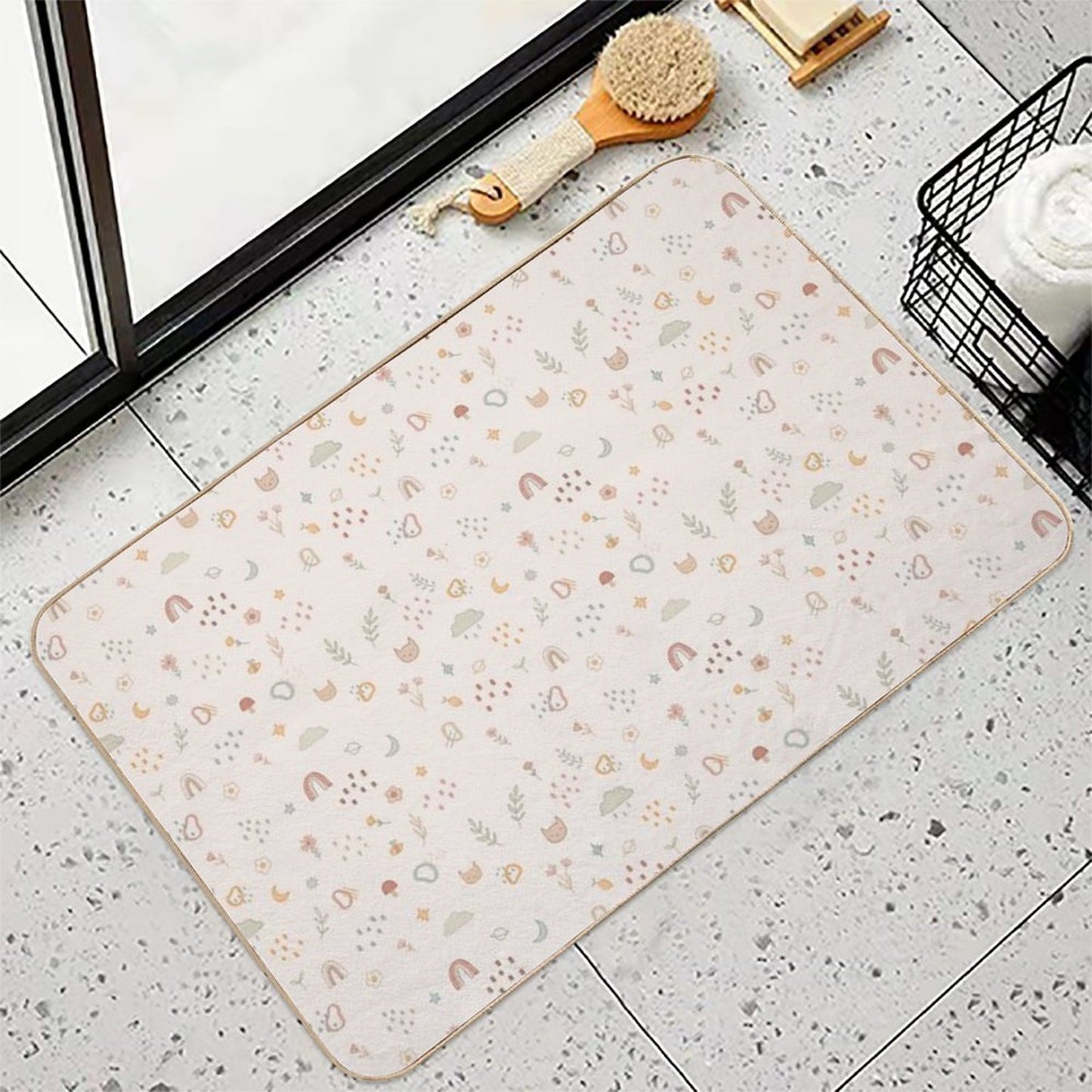 Cute Doodle Pattern  Long-Lasting Bath Mat