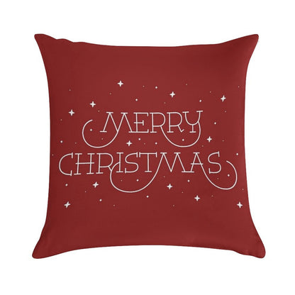 Merry Christmas Soft Fade-Resistant Throw Pillow