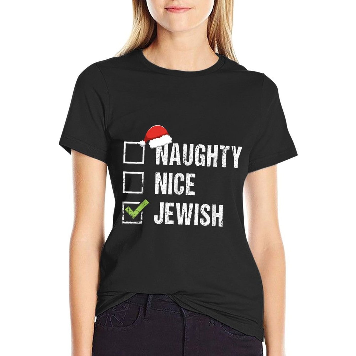 Naughty Nice Jewish Santa Jew Christmas Gift Hanukkah  Moisture-wicking T-Shirt
