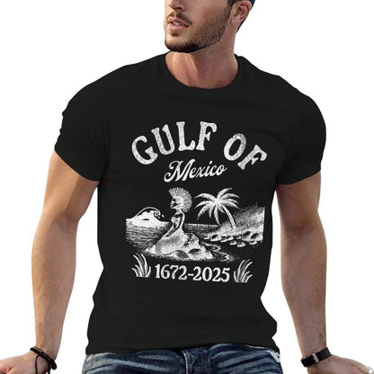 Womens Gulf Of Mexico Name Change America Retro Vintage 1672-2025  Rolled Sleeves T-Shirt