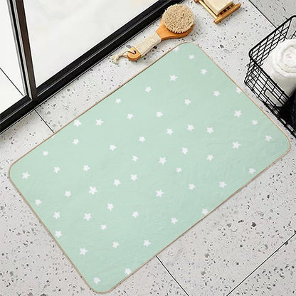 Green Stars  Pet-Safe Bath Mat