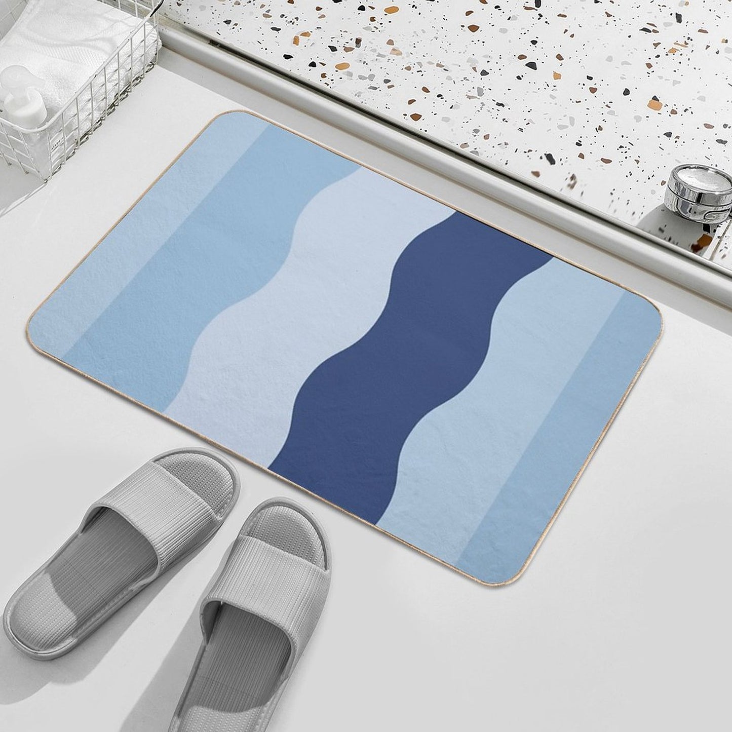 Blue Pallete Wallpaper  Toxin-Free Bath Mat
