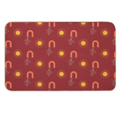 Boho Sun Abstract Line Drawing  Odorless Bath Mat