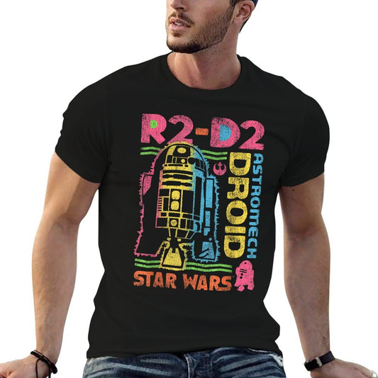 Star Wars Distressed Neon R2-D2 Comfortable T-Shirt