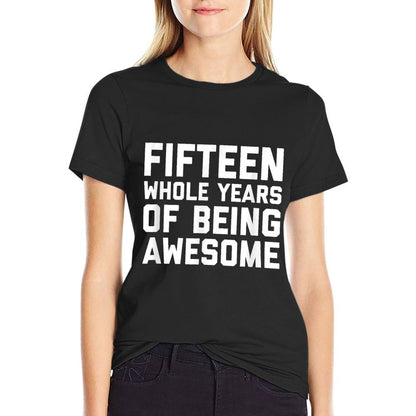 15th Birthday Gift Age 15 Year Old Boy Girl Fifteen  Oversized Silhouette T-Shirt