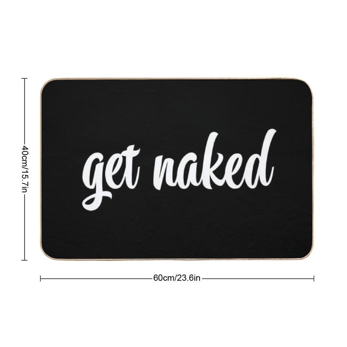 Get Naked Black  Slip-Resistant Bath Mat