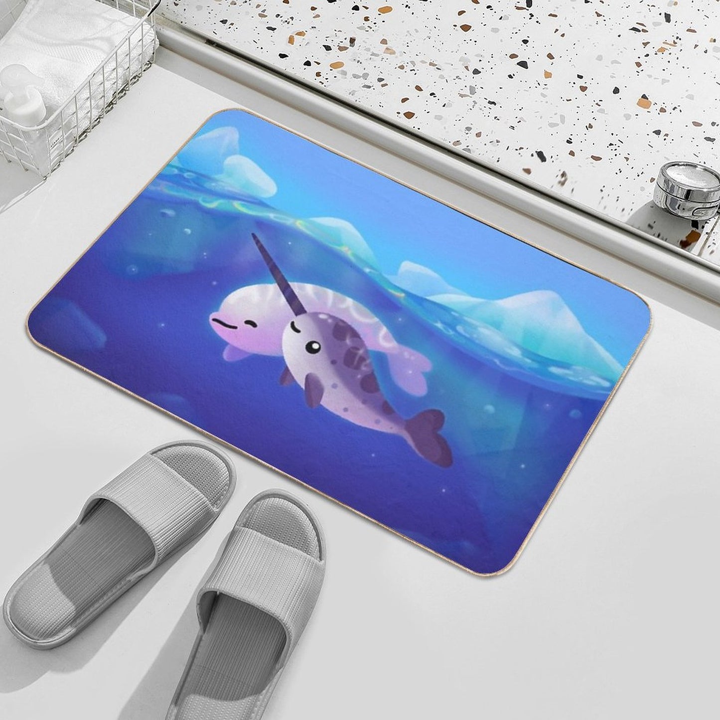 Beluga And Narwhal  Versatile Bath Mat