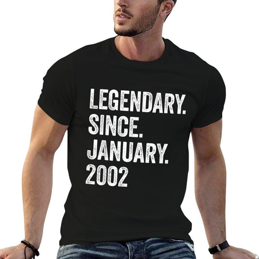 21 Years Old Legendary Since January 2002 21st Birthday  Eco-friendly Material T-Shirt