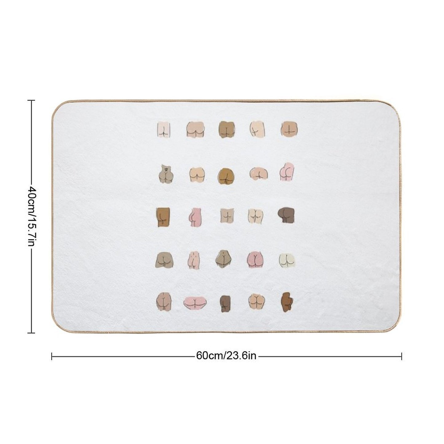 Funny Butts - Quirky Art - Booty - Bums - Shapes And Sizes  Slip-Resistant Bath Mat