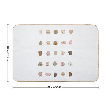 Funny Butts - Quirky Art - Booty - Bums - Shapes And Sizes  Slip-Resistant Bath Mat