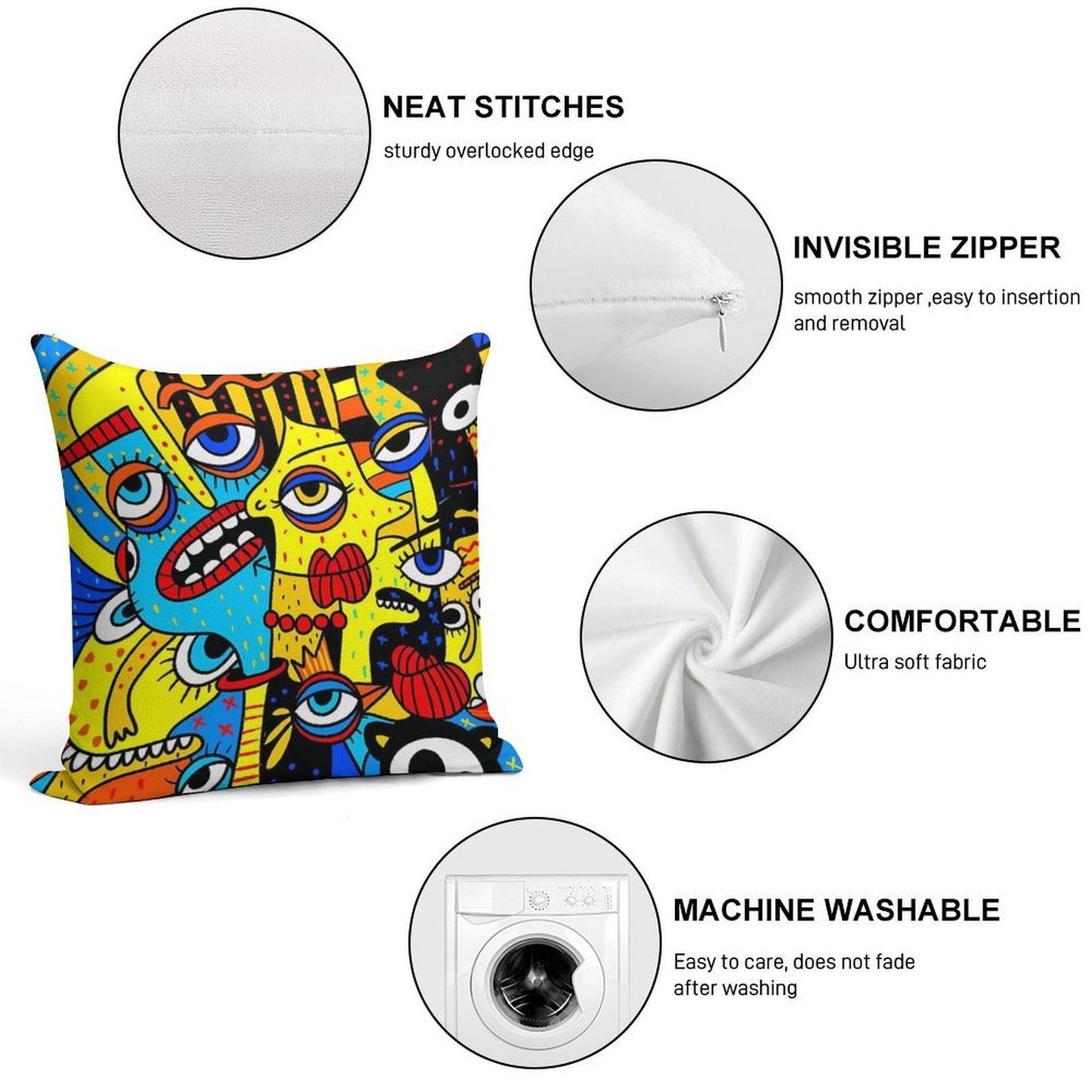 Social Distancing Soft Ultra-Soft Texture Throw Pillow