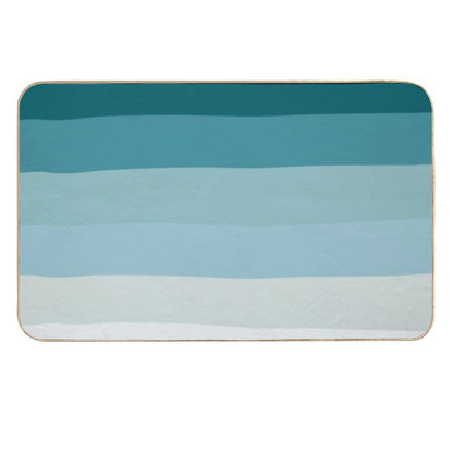 Minimalist Ocean Color Stripes  Absorbent Bath Mat