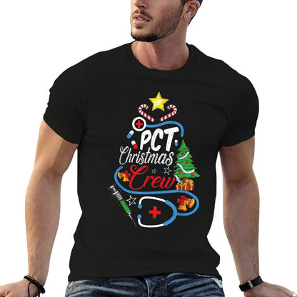 PCT Christmas Crew - Patient Care Technician Christmas  Rolled Sleeves T-Shirt