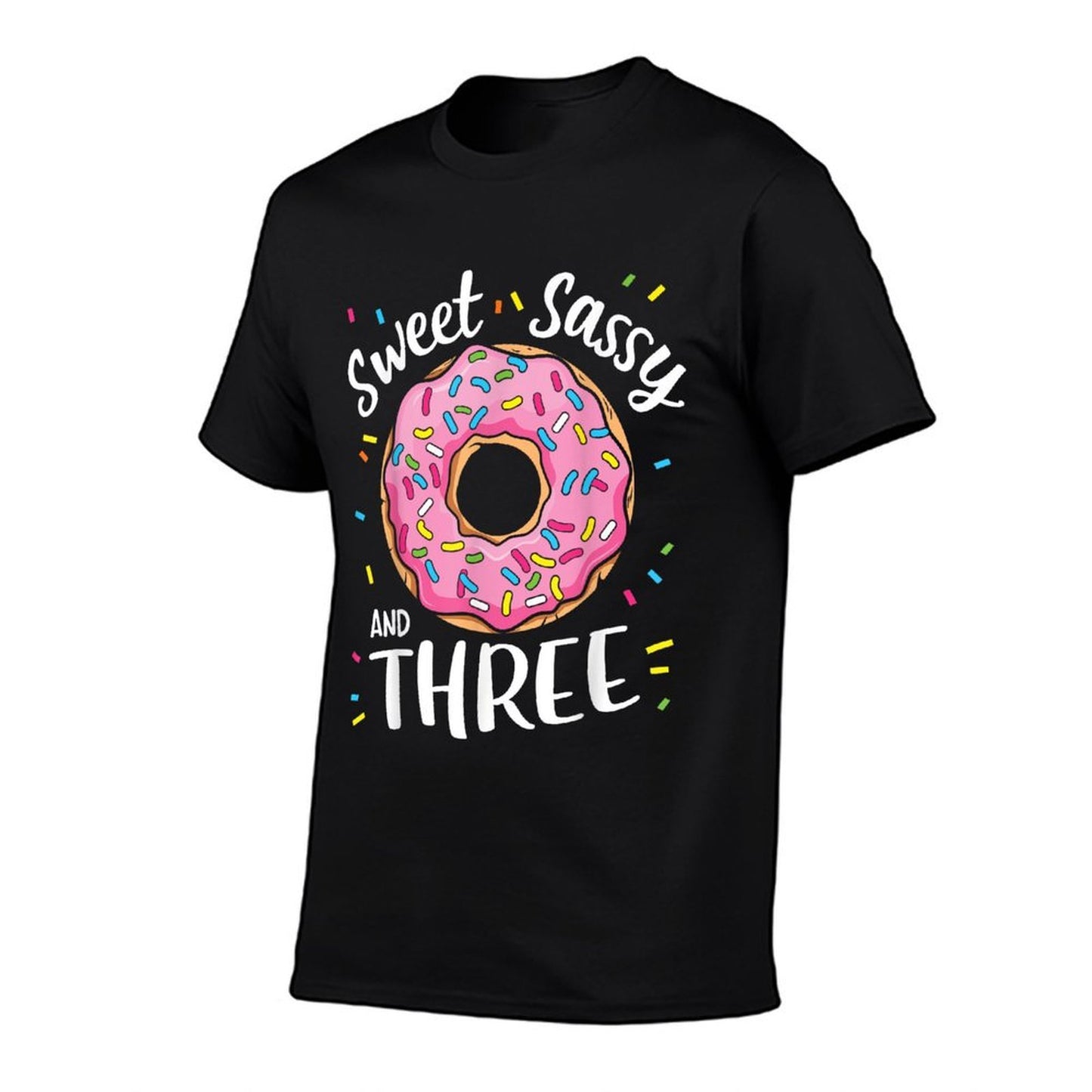 Sweet Sassy And Three Cute Girls 3rd Birthday Donut Party  Easy-care T-Shirt
