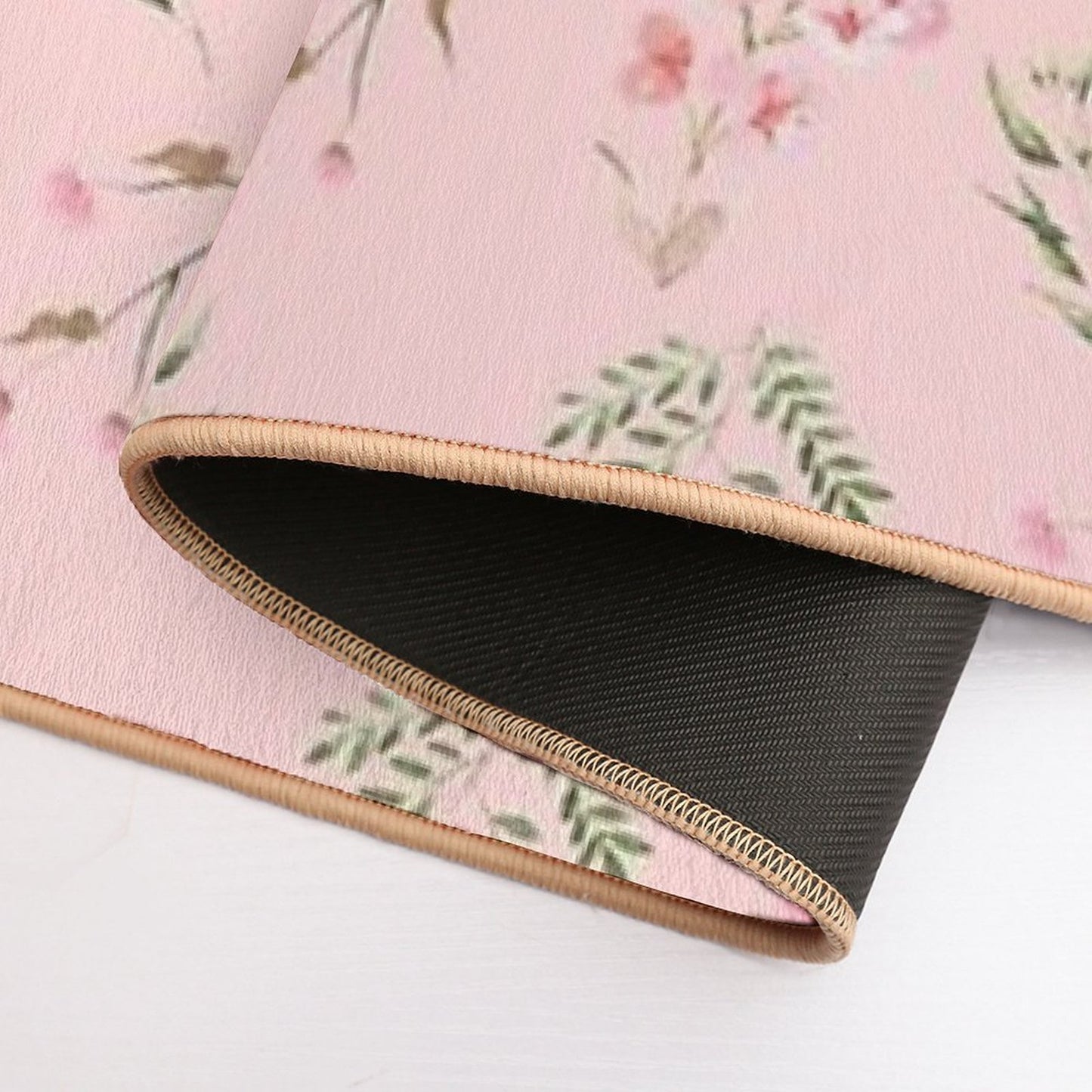 Pretty Pink Pattern Flowers  Pet-Safe Bath Mat