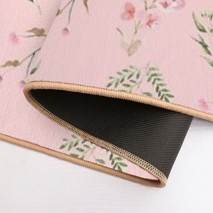 Pretty Pink Pattern Flowers  Pet-Safe Bath Mat