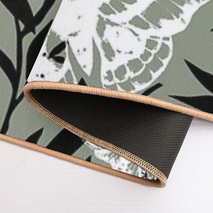 Moths And Flowers Graphic Pattern  Odorless Bath Mat