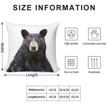 Black Bear Soft Style Accent Throw Pillow