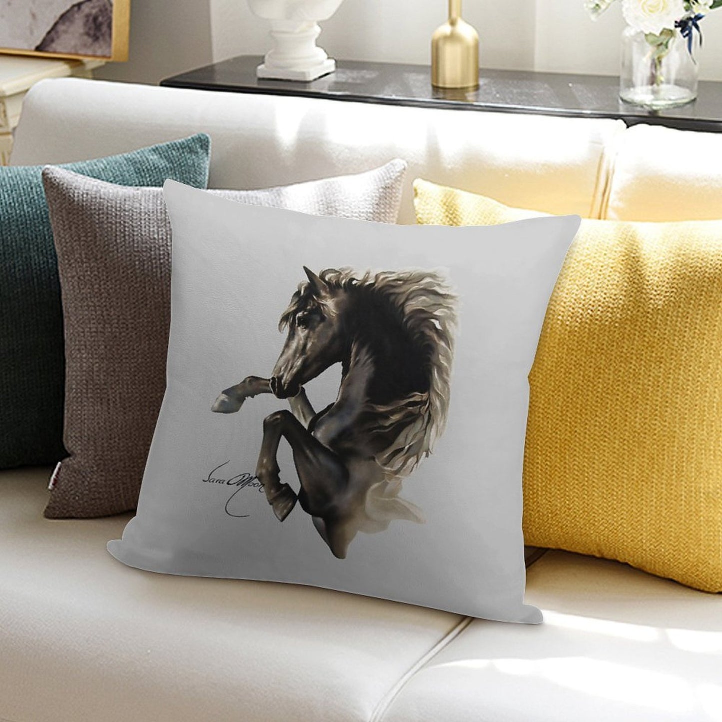 Black Fury (Cut-Out) Soft Skin-Friendly Throw Pillow