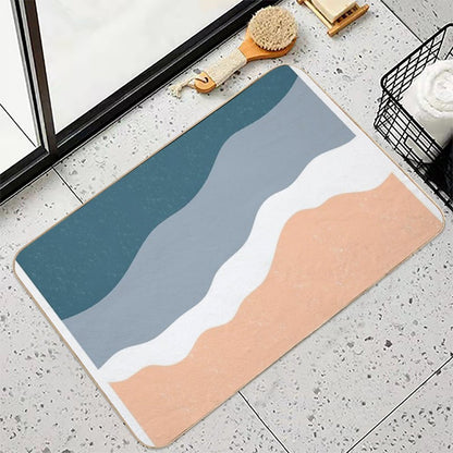 Rich Earthy Abstract Ocean Beach  Fade-Resistant Bath Mat