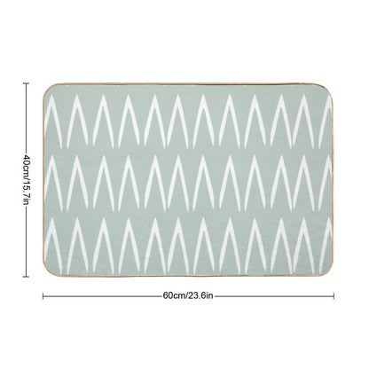 Boho Tribal Abstract Pattern, Sage Green  Toxin-Free Bath Mat