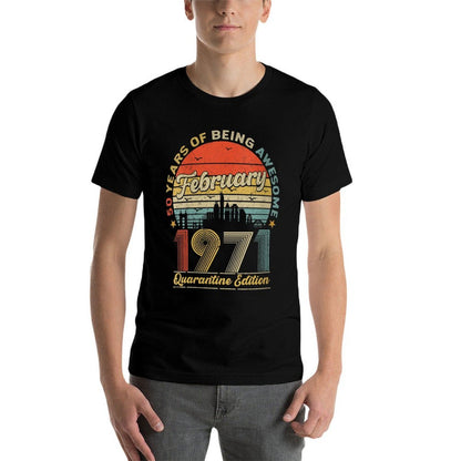 Womens 50th Birthday Decoration February 1971 Men Women 50Years Old  Trendy Pattern T-Shirt