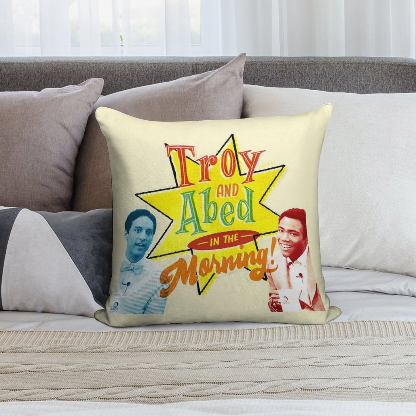 Troy And Abed in The Morning! Soft High-Density Material Throw Pillow