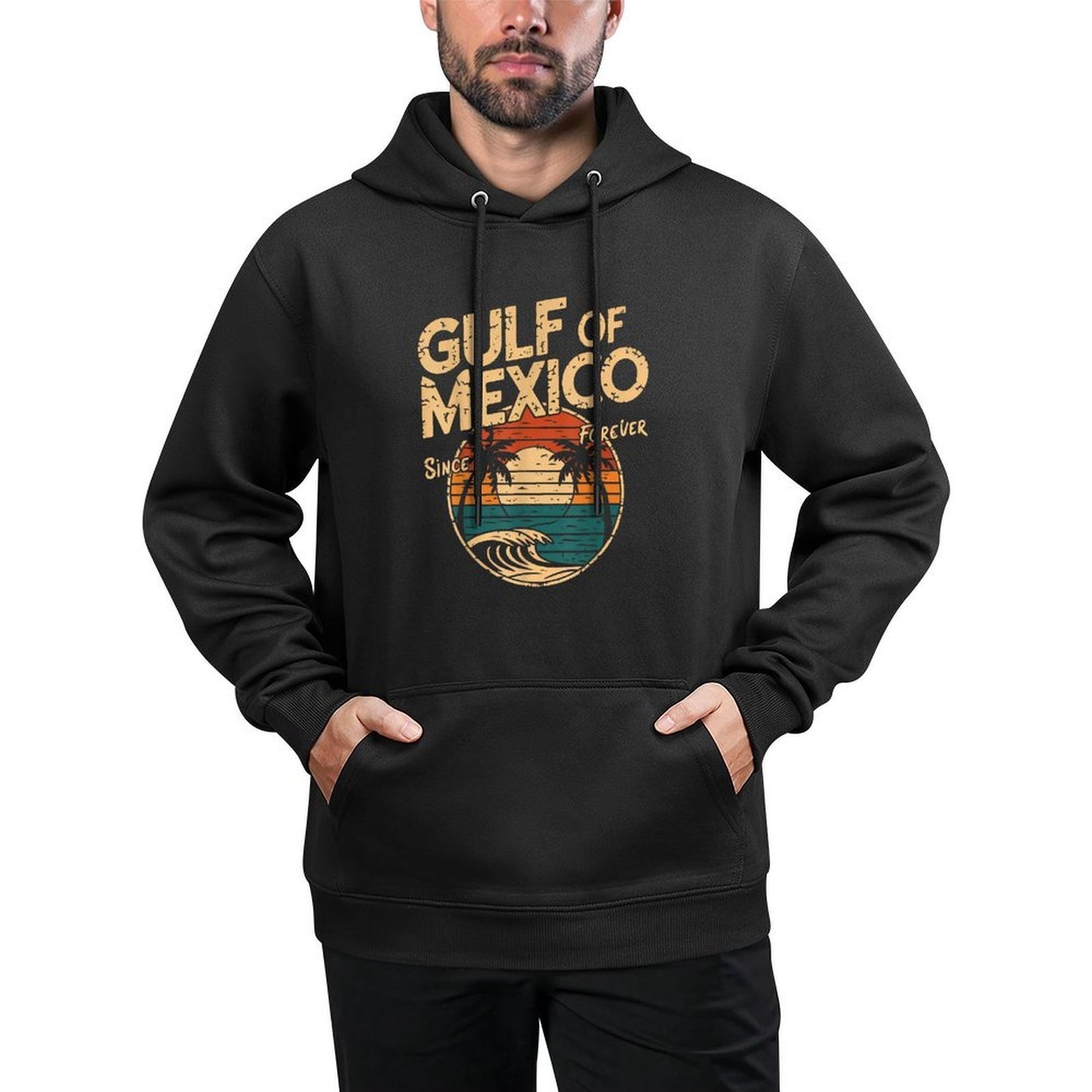 Gulf of USA America Funny Gulf of Mexico Flag Map Pilling-Resistant Hoodie