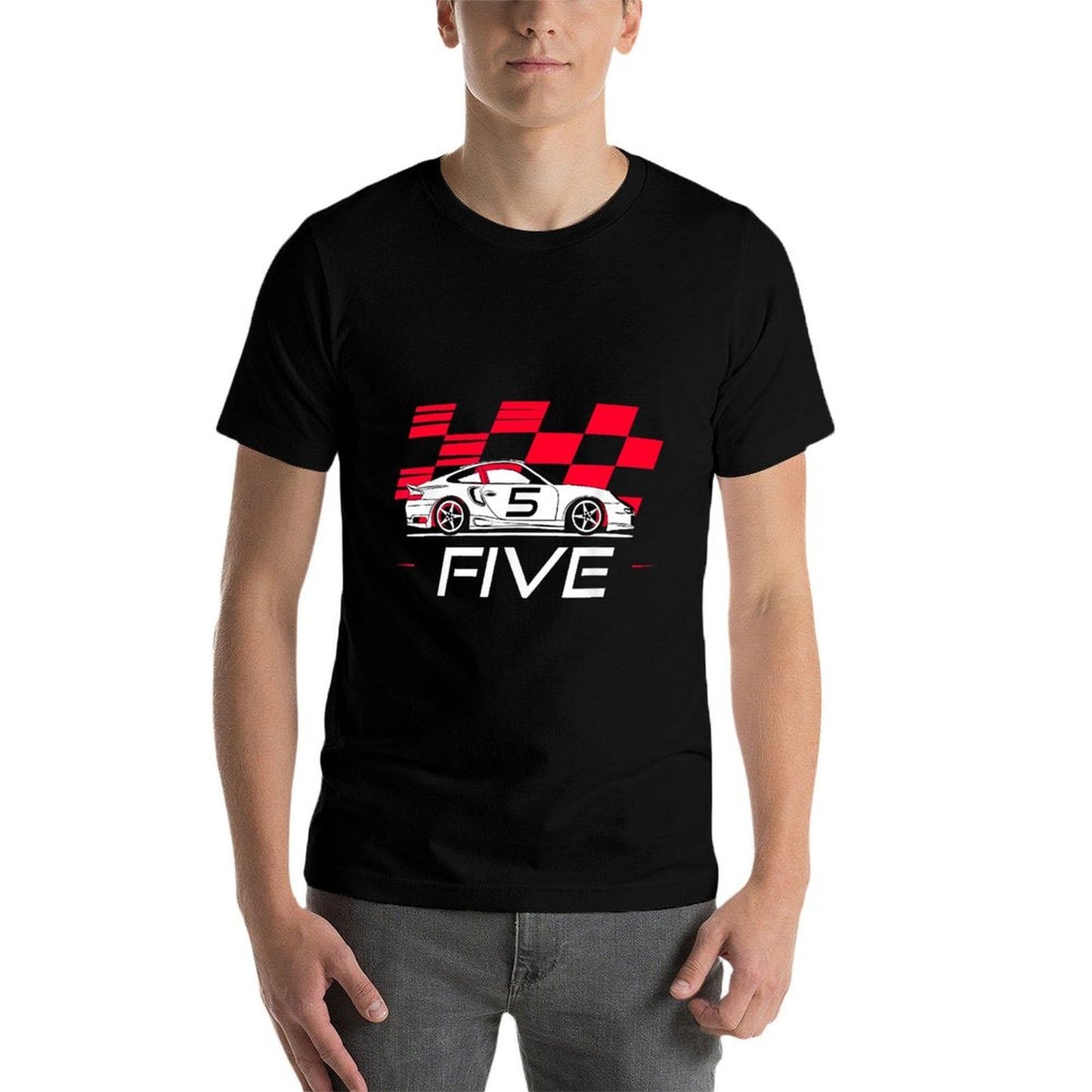 Race Car 5th Birthday Five Year Old Boy Party  Lightweight T-Shirt