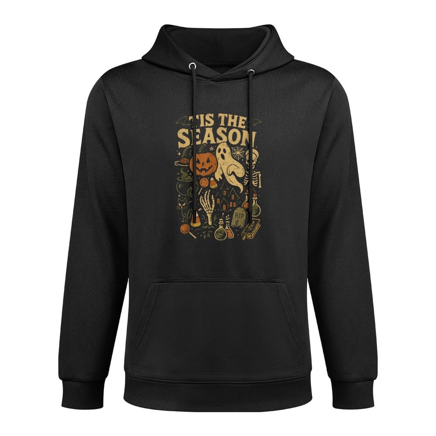 Halloween Vibes Spooky Season Pumpkin Witch Tis The Season Medium-Weight Fabric Hoodie