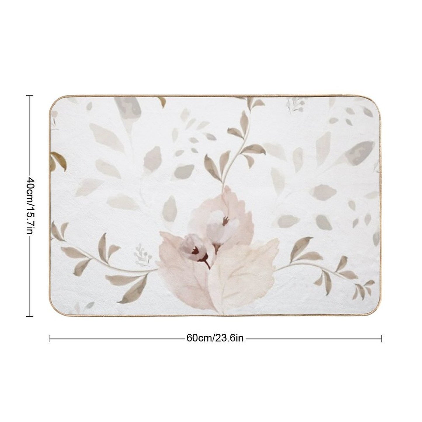 Neutral Watercolor Flower Pattern  Long-Lasting Bath Mat