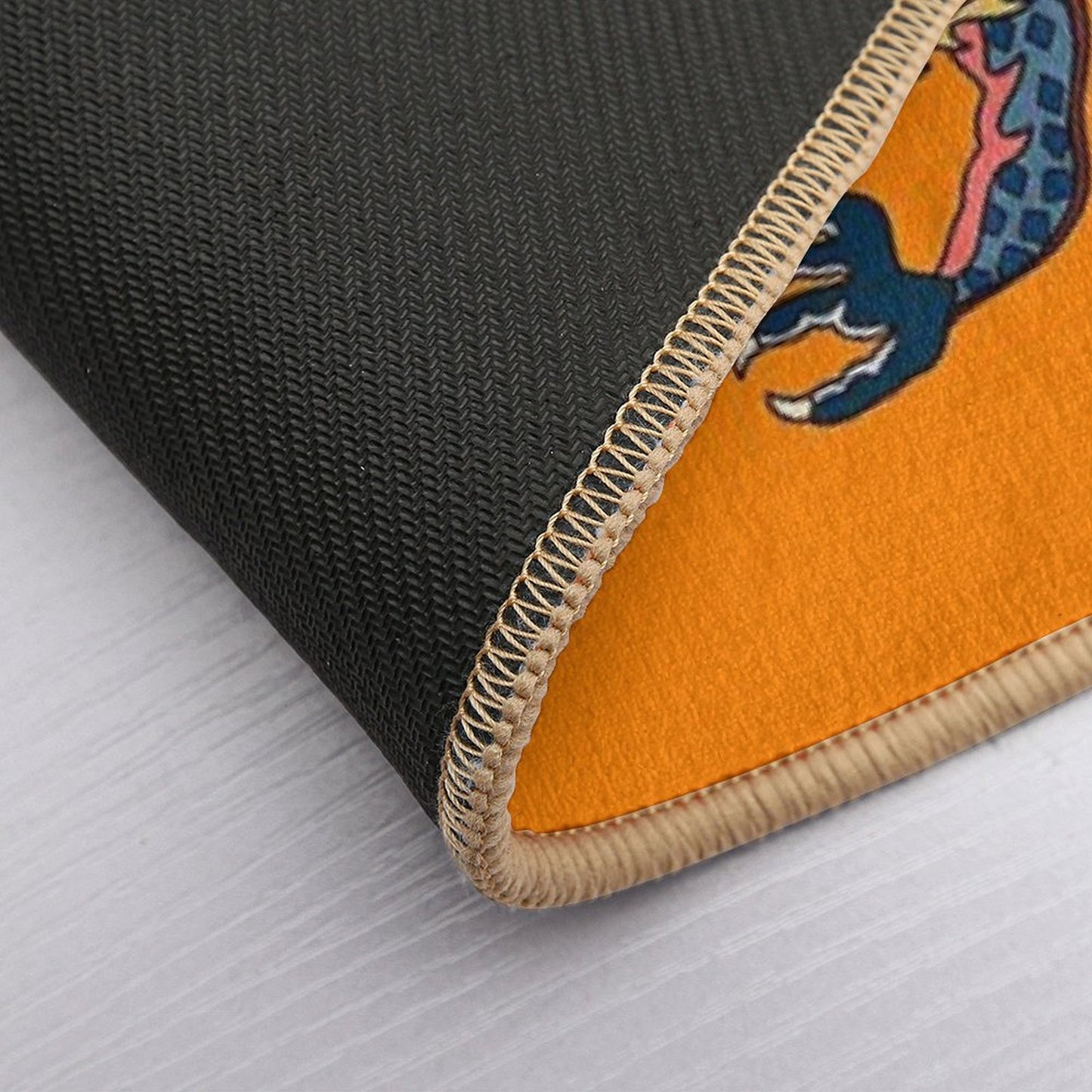 TIBETAN DRAGON RUG-orange  Easy To Clean Bath Mat