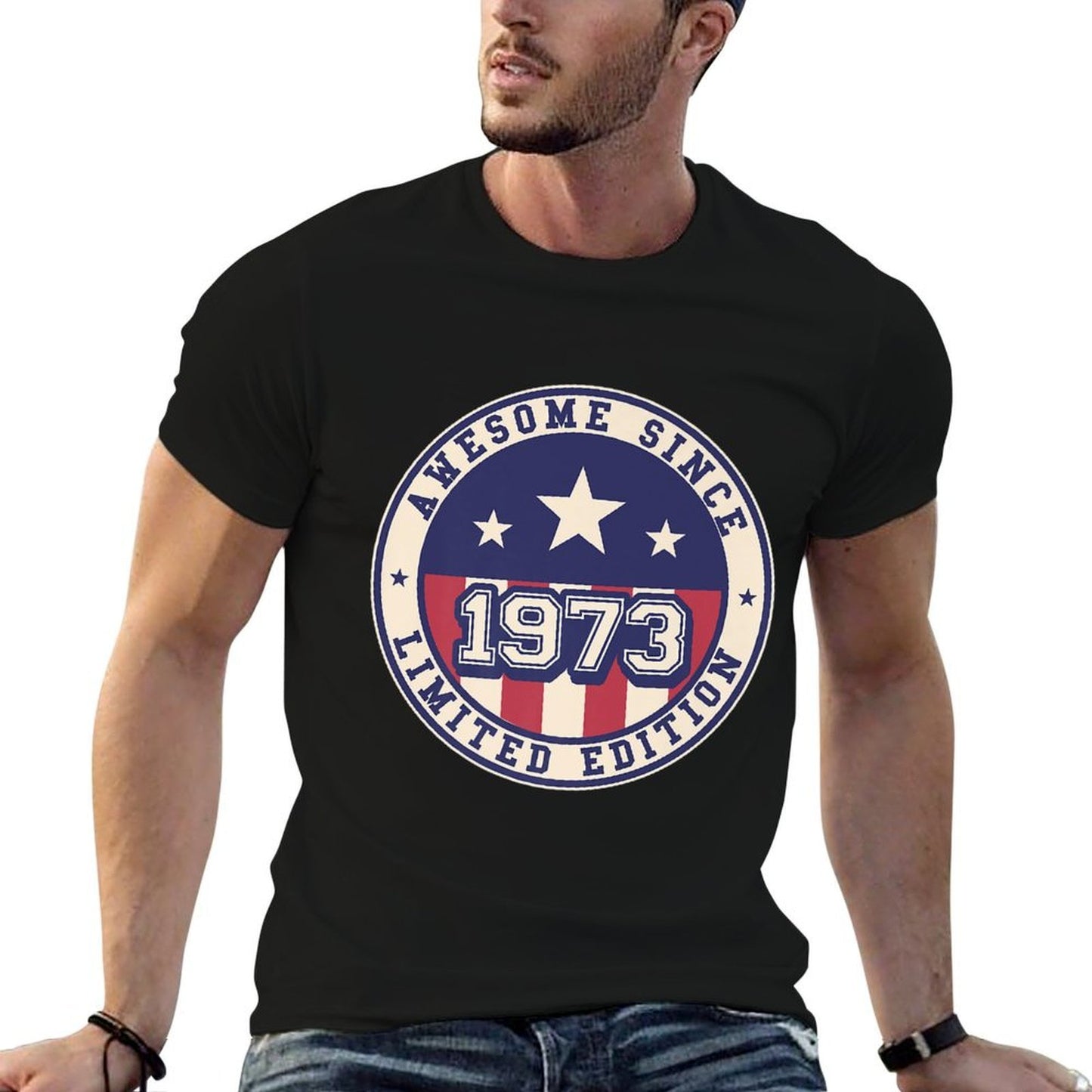 50 Years Old Awesome Since 1973 50th Birthday Premium  Fade-proof Color T-Shirt