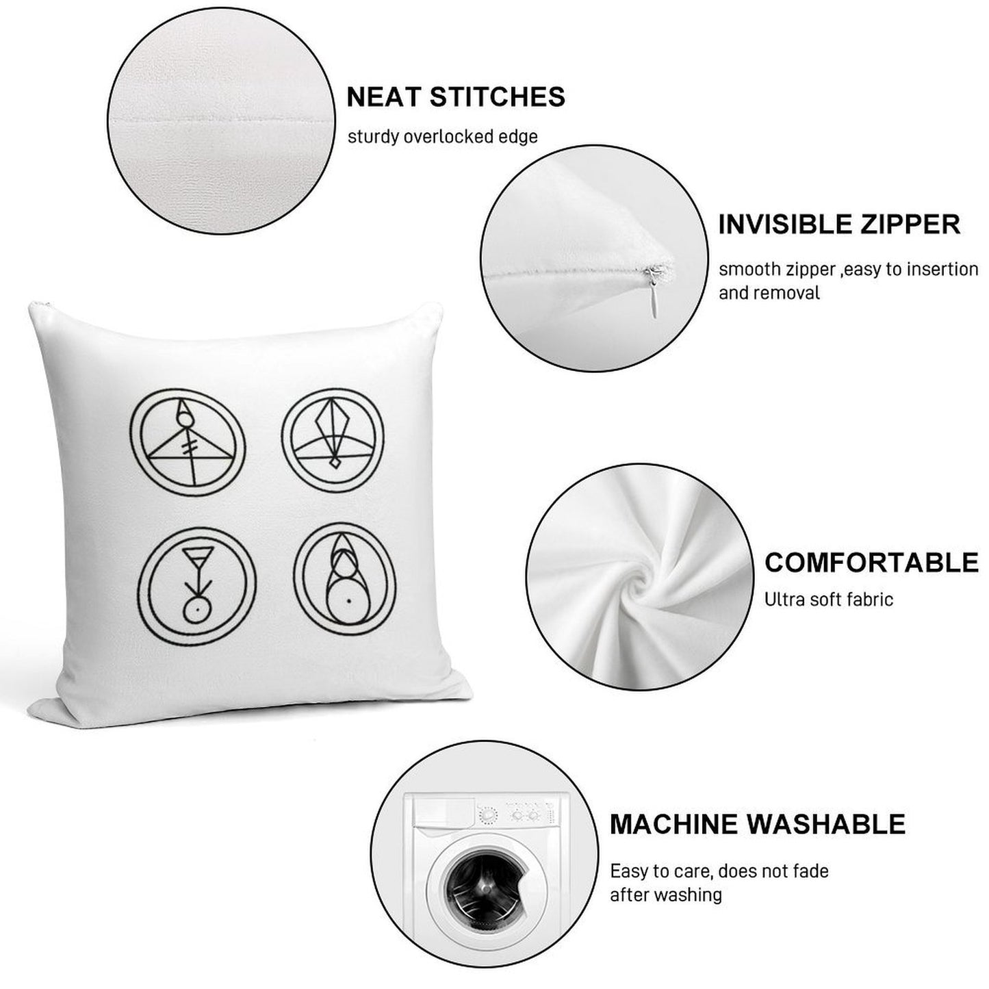 Luz's Glyphs Soft Durable Construction Throw Pillow