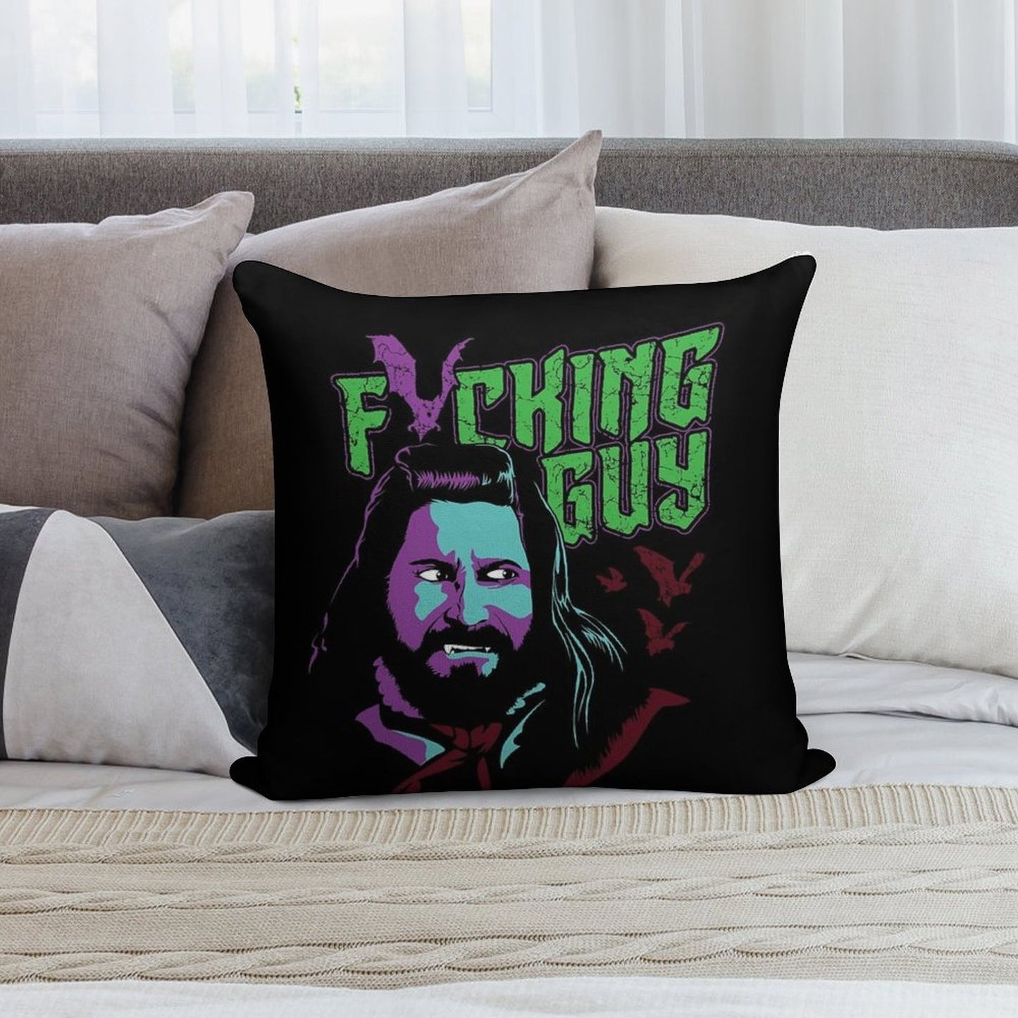 Fricking Guy Soft Shrink-Resistant Throw Pillow