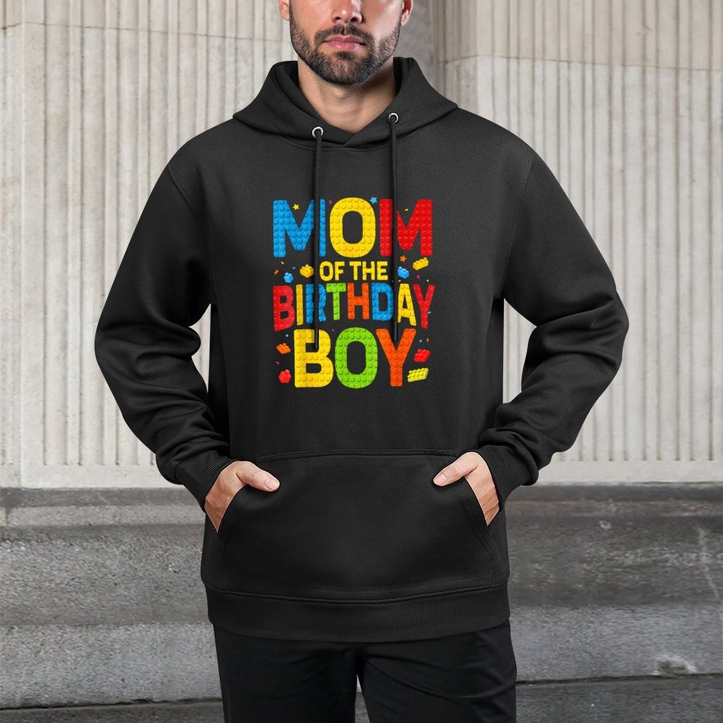 Birthday Party Mom Of The Birthday Boy Building Block Pilling-Resistant Hoodie