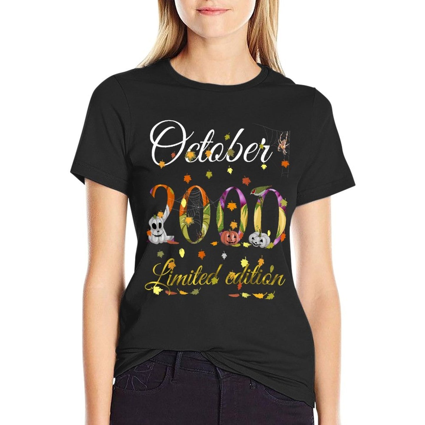 October 2000 21 Year Old Pumpkin Fall 21st Birthday Gift  Tagless Design T-Shirt