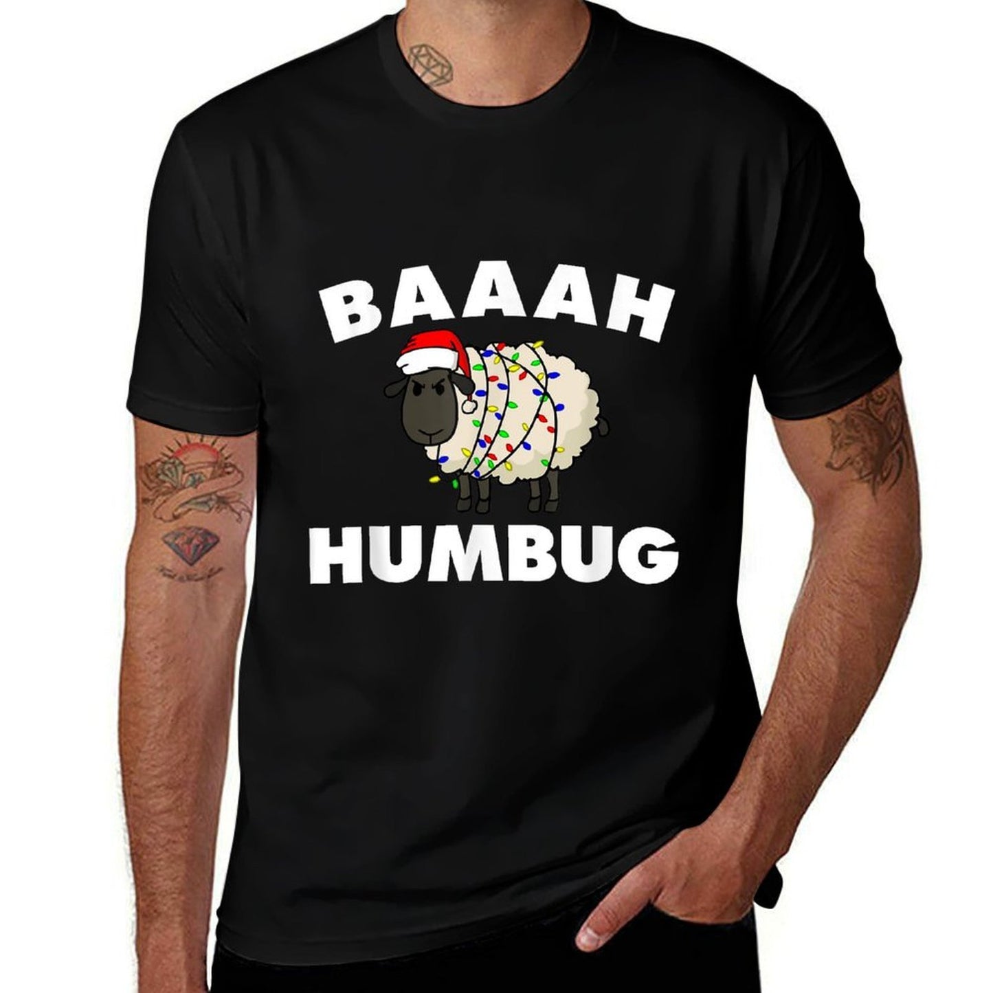 Baaah Humbug Anti-Christmas Sheep Shirt Funny Sheep Tee  Soft T-Shirt