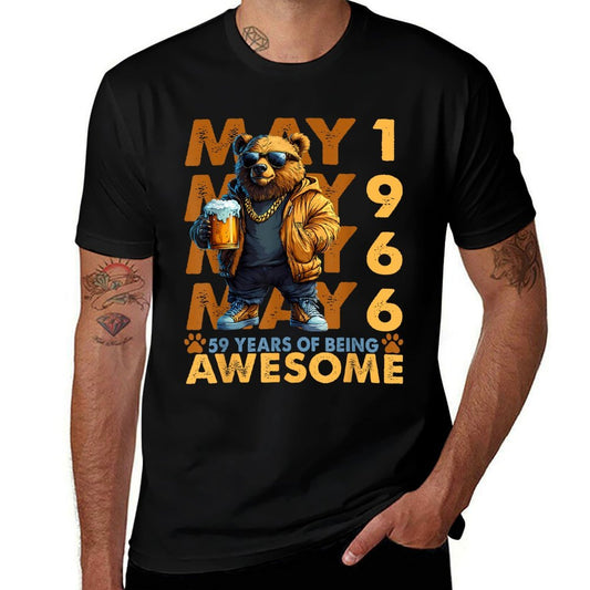 59th Birthday Bear Legends May 1966 59 Years Old For Mens  Eco-friendly Material T-Shirt