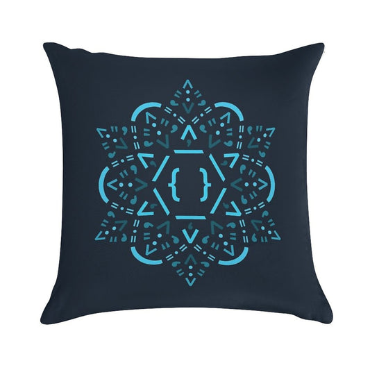 Code Mandala - React Framework Soft Luxury Feel Throw Pillow