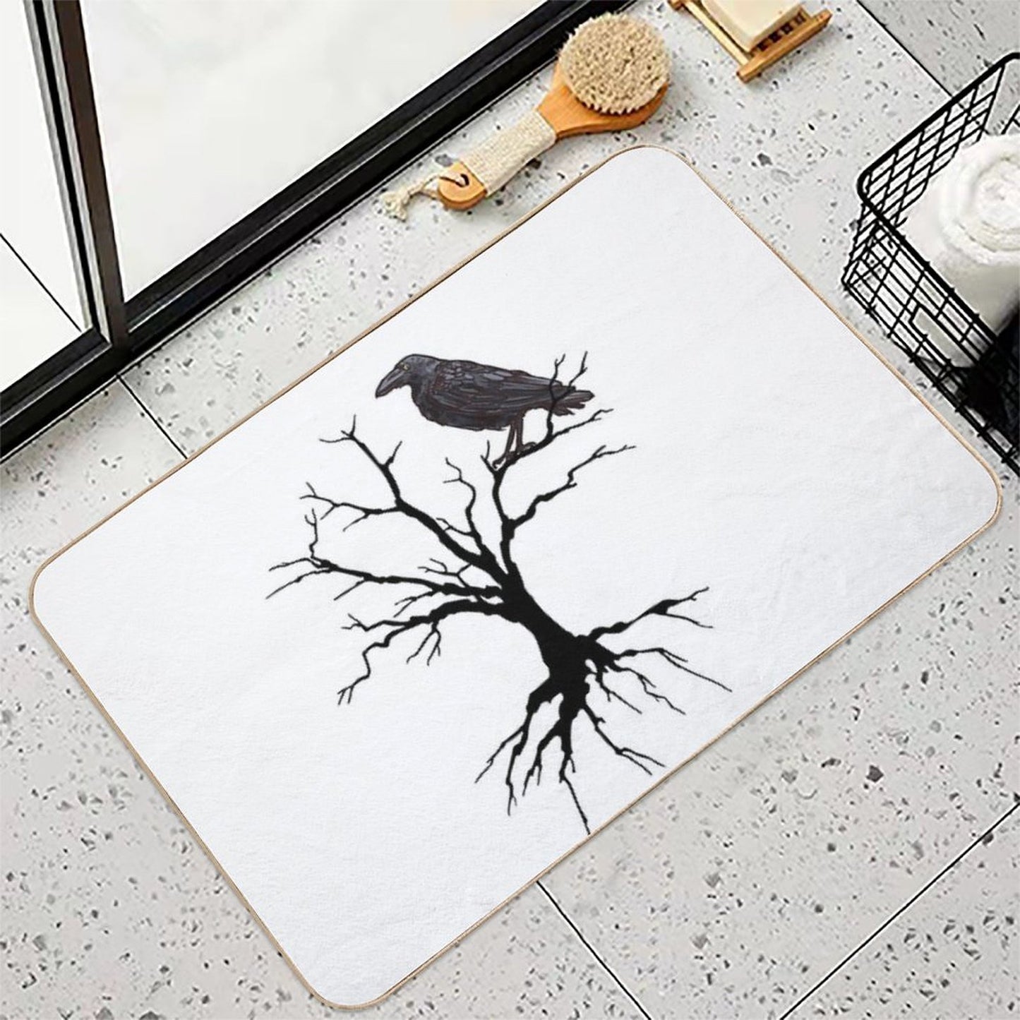 Good Omen, Bad Omen Raven  Multi-Purpose Bath Mat