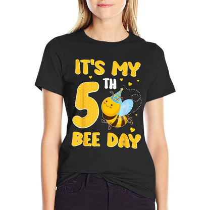 It's My 5 Year Old Birthday Bee Day 5th Party  Stretchy T-Shirt