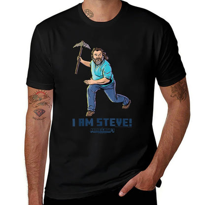 A Minecraft Movie I Am Steve Wielding Stone Pickaxe  Eco-friendly Material T-Shirt