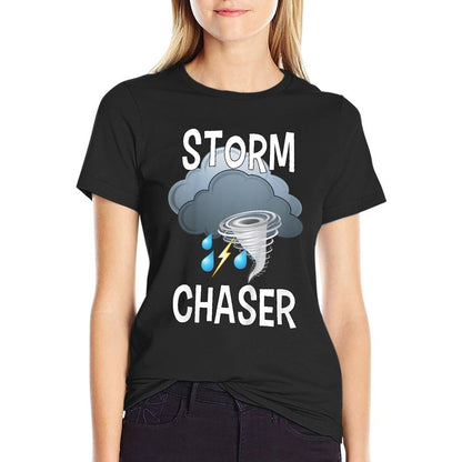 Kids Storm Chaser Boys Storm Hunter Tornado Gift  Oversized Silhouette T-Shirt