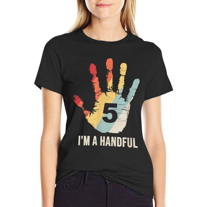 I'm A Handful Funny 5th Birthday For Five Year Old Boys  Lightweight T-Shirt