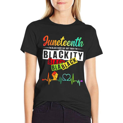 Juneteenth Blackity Heartbeat Black History African America  Easy-care T-Shirt