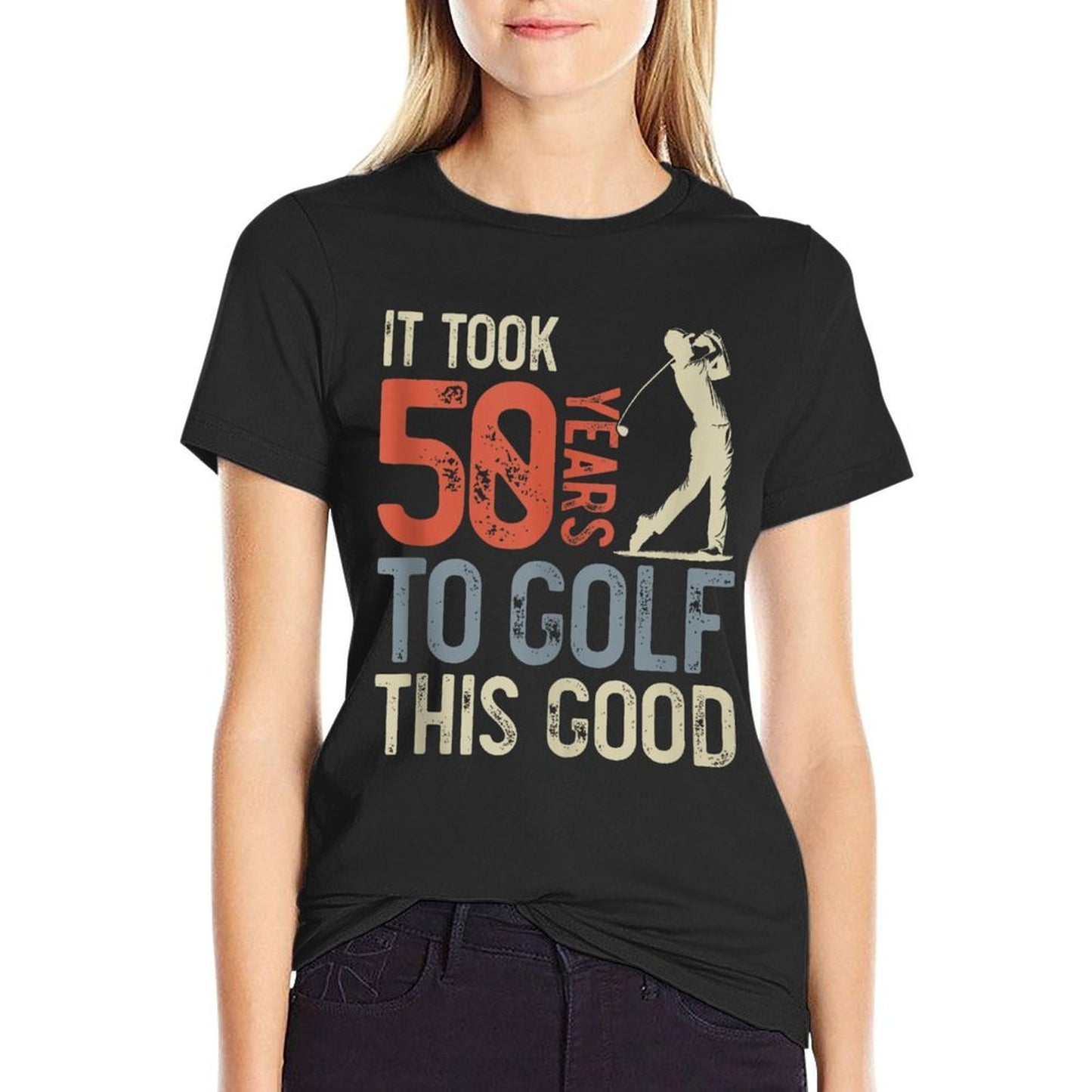 50 Year Old Golfer Golfing Golf 50th Birthday, Funny Golf  Easy-care T-Shirt