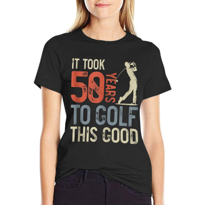 50 Year Old Golfer Golfing Golf 50th Birthday, Funny Golf  Easy-care T-Shirt